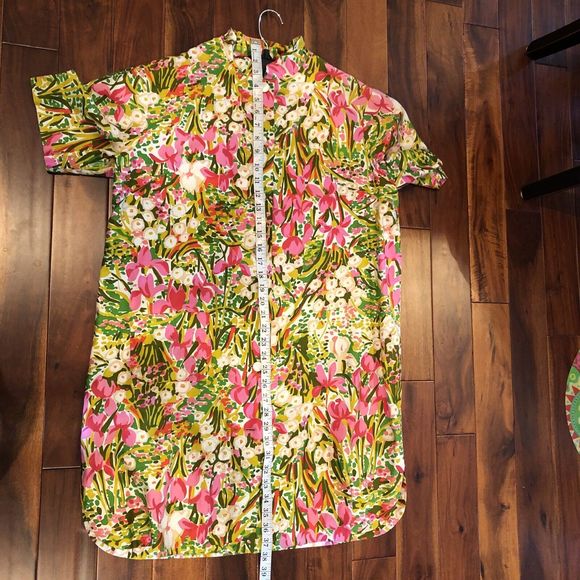 Women's Vintage Night Gown Robe House Duster Handmade Floral Button Up - Picture 11 of 12